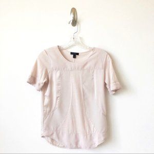 J. Crew Pink Short Sleeve Mixed Media Shirt